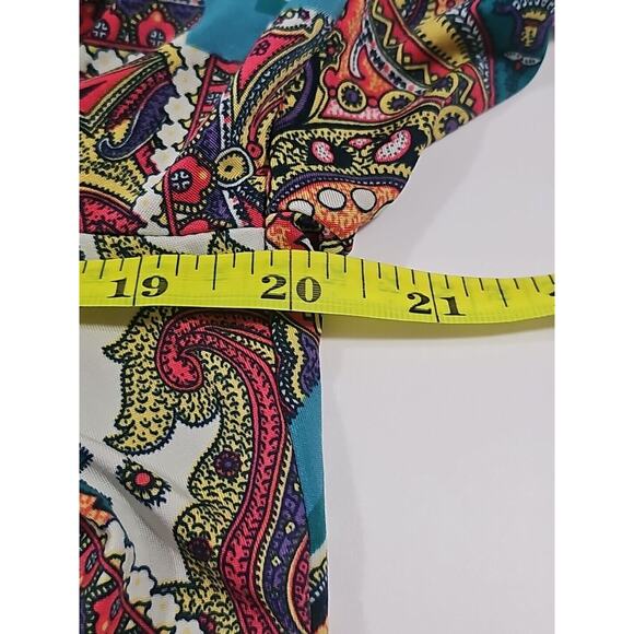 Lane Bryant Womens Satiny Top Balloon Sleeve Size 18/20W Stretch 70s Boho Hippie - Picture 4 of 6